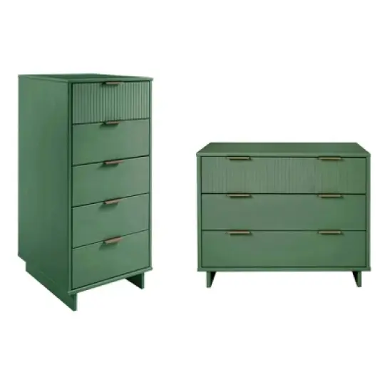 Manhattan Comfort 2pc Granville Narrow Chest and Dresser Bedroom Set image {22}
