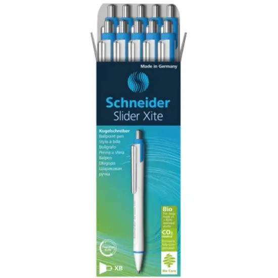 Schneider Slider Xite XB Refillable + Retractable Ballpoint Pen, 1.4 mm, Black Ink, Box of 10 Pens image {1}