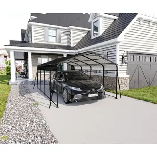 Gulches Metal Carport 12x20, Heavy Duty Outdoor Storage Canopy, Multi-Use Garage Shed for Car & Truck, Galvanized Steel Roof, Gray image {7}