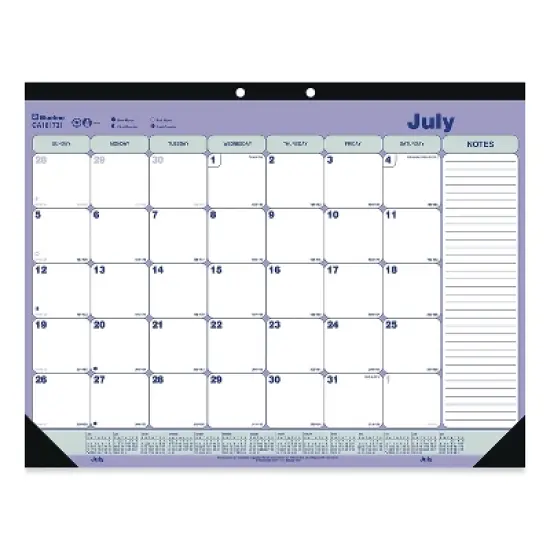 2022-2023 Blueline 21.25" x 16" Academic Monthly Desk Pad Calendar White/Blue/Green (REDCA181731) image {4}