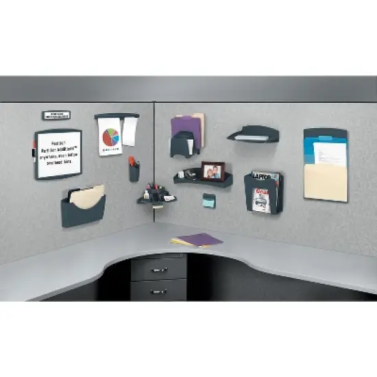 Fellowes Plastic Partition Additions Clips 1 1/4 x 1 7/8 Dark Graphite 4/Pack 75270 image {1}