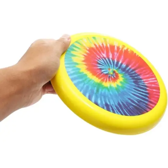 Blue Panda 4 Pack Outdoor Indoor Flying Disc Tie-Dye Toys for Kids, Beach Family Games, Yellow, 8 in image {2}