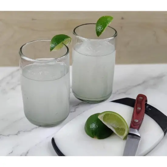 Dos Sue&ntilde;os Mexican Hand Blown  Drinking Glasses - Natural - 14oz - Set of 6 image {6}