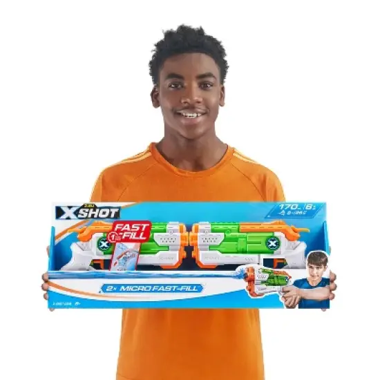 XSHOT Water Fast-Fill Micro Water Blaster Toy 2pk by ZURU: Manual ABS Blasters for Kids 5+ image {9}