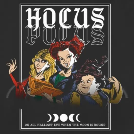 Women's Hocus Pocus Round Moon T-Shirt image {1}