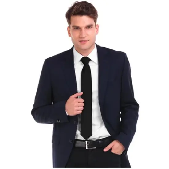 Solid Color 3.5 Inch Wide And 62 Inch Extra Long Necktie For Big & Tall Men image {3}