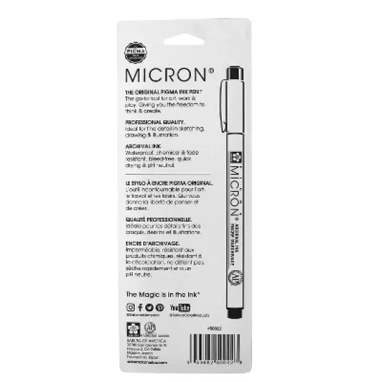 Sakura Pigma Micron Pen Fineliner Black Ink 3/Bundle (SAK50022-3) image {2}