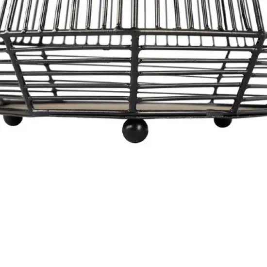 Northlight Large Geometric Iron Hurricane Candle Lantern - 11.25" - Black image {4}