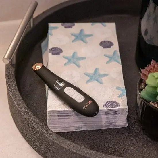 GLO24K Eye Care Beauty Massager LED Light Therapy Vibration Wand For Radiant Beautiful Skin Around The Eyes image {4}