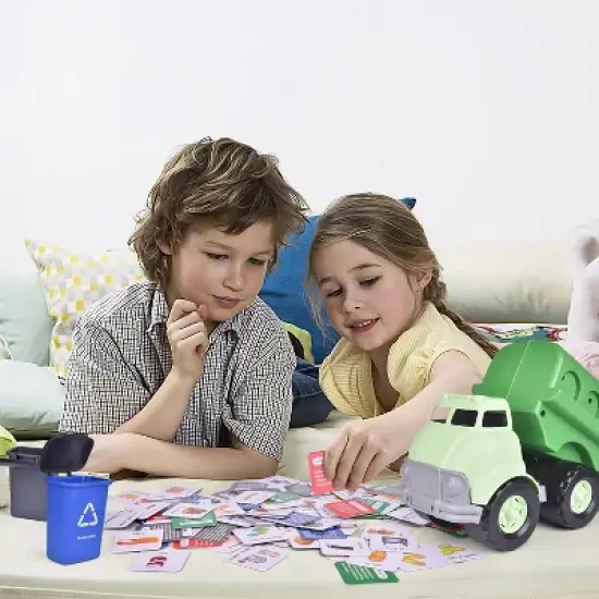 Fun Little Toys Green Toy Sorting Garbage Recycling Truck image {2}
