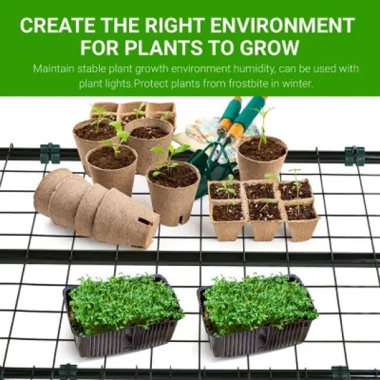 SEVOBAL Greenhouse Mini 4 Tier Green Houses Rolling Door Full Plant Grow Early Spring Seed Germination Indoor Growing Outdoor, Clear, 72"*48.5"*8.5" image {4}