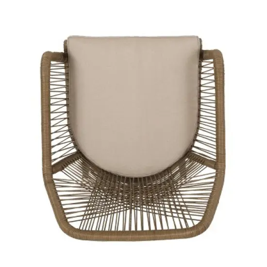 Russel 3pc Outdoor Wicker 2 Seater Chat Set - Light Brown/Beige - Christopher Knight Home image {6}