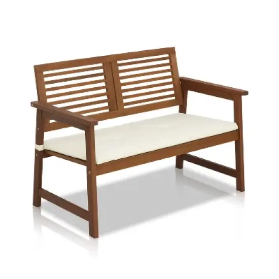 HOMLUX Outdoor 2-Seat Garden Bench Porch Chair with Removable Cushion, Weatherproof image {8}