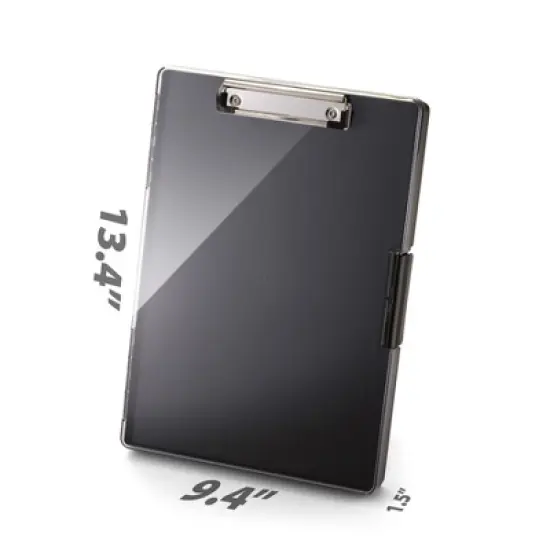 Officemate&reg; Clear View Clipboard Storage Box, Black image {1}
