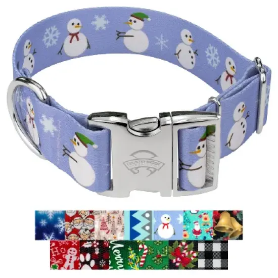 Country Brook Petz HossFit Jr Wide Premium Dog Collar - Christmas Collection image {5}