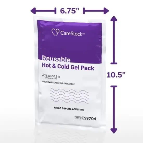 CareStock Reusable Hot & Cold Gel Pack, Microwave or Freeze, 1 Count, 24 Packs, 24 Total image {4}