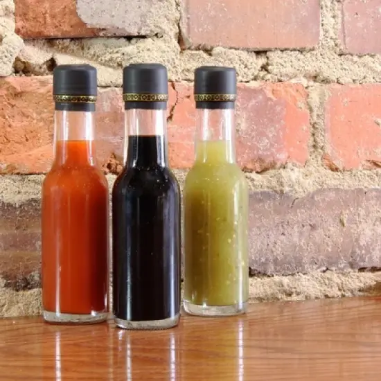 Cornucopia Brands 3oz Mini Hot Sauce Bottles, Choose Bottle Set or Replacement Parts; w/Red Caps, Dripper Inserts, and Black Shrink Bands image {7}