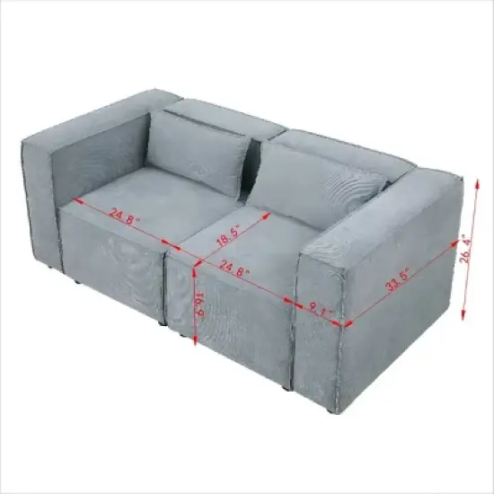 Modular Couch,2 Seat Sofa,Loveseat Sofa,Modular Lounge Sofa,Modular Cloud Couch,Sofa Modular Sectional,Knock Down Sofa Couch-Cuddlewood image {3}