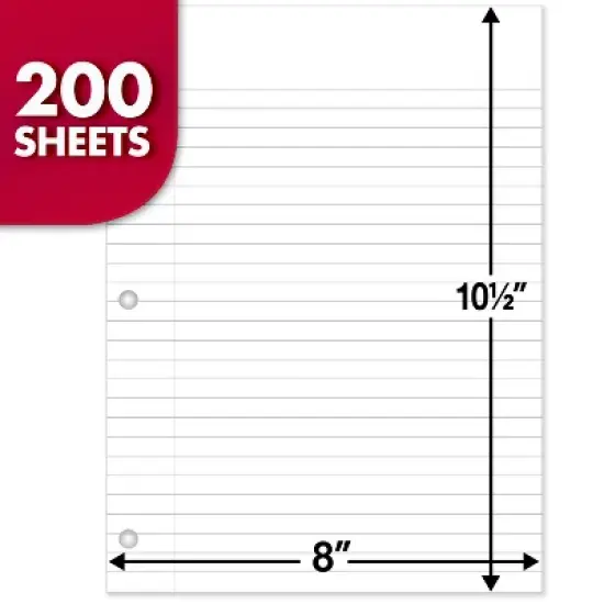 Mead Notebook Filler Paper, Wide Ruled, 200 Sheets Per Pack, 3 Packs image {2}