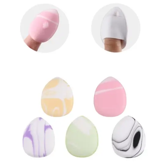 Unique Bargains Dry Wet Use Mini Finger Makeup Puff Multicolor 1.54"x1.22" 5 Pcs image {3}