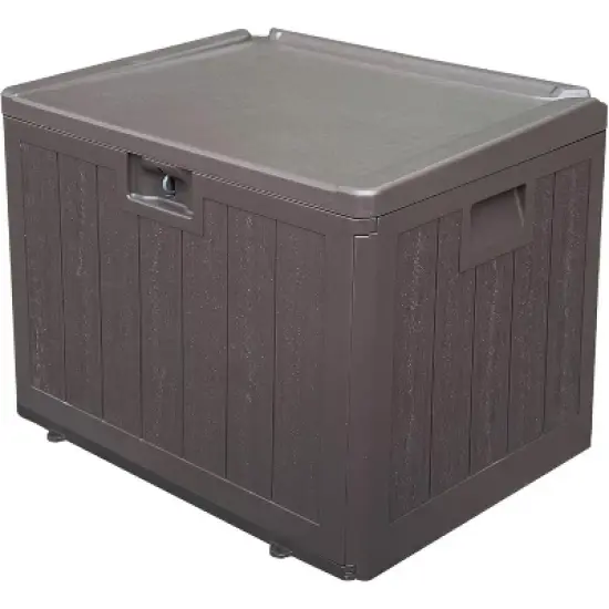 35 Gallon ProPlus Lockable Resin Deck Box,Waterproof Outdoor Storage Box for Patio Furniture,Garden Tools,Brown image {8}