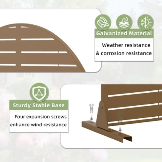PexFix 72 in. x 47 in. Outdoor Privacy Arch Screen Galvanized Steel Panel Divider image {5}
