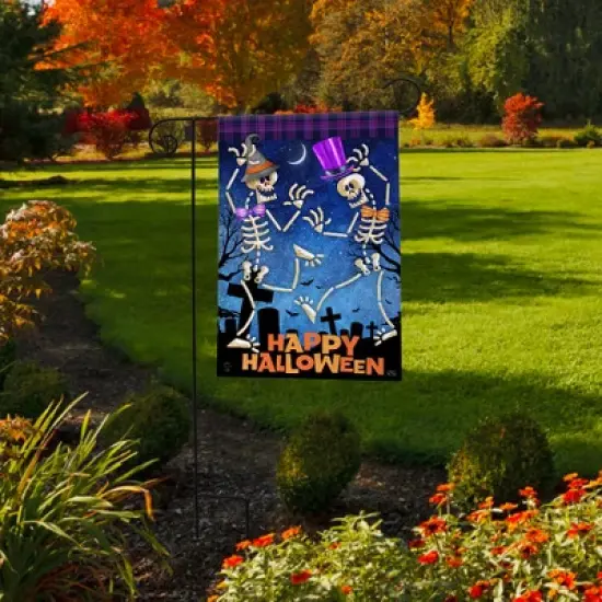 Briarwood Lane Halloween Garden Flag 12x18 For Outdoor Dancing Skeletons For Halloween Garden Flag Flags For Outside image {3}