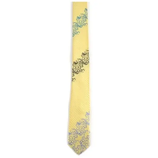 TheDapperTie Men's Gold And Royal Blue Paisley 2.25 Inch Wide And 58 Inch Long Slim Necktie image {1}