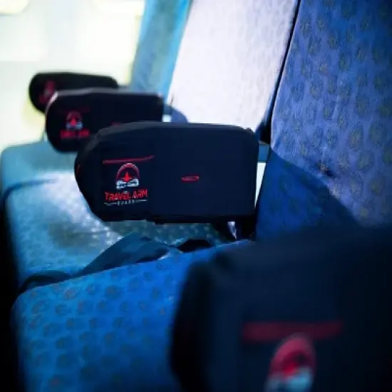 Travel Arm Guard Airplane Armrest Covers  | 2 Sleeves in the Package, Black image {2}