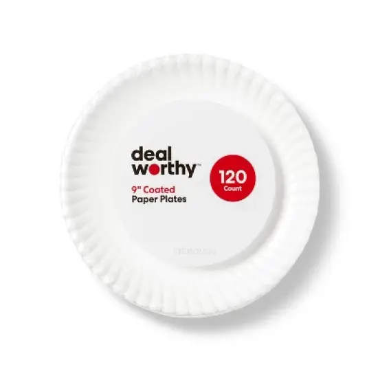Coated Disposable Paper Plates 9" - 120ct - Dealworthy&trade; image {3}