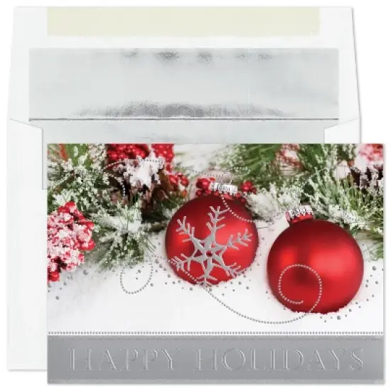 Masterpiece Studios Holiday Collection Classic Cards 16 Cards/Envelopes, Holiday Ornament Sparkle, 5.6" x 7.8" image {1}