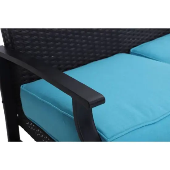 Rattan Wicker Patio Loveseat - Captiva Designs image {3}