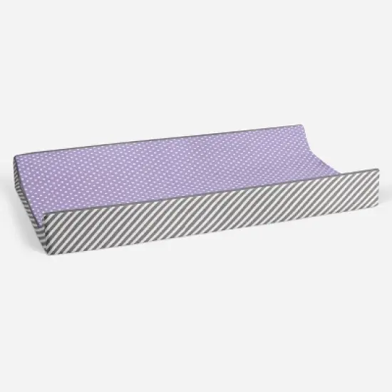 Bacati - Love Gray/Lilac Pin Dots Changing Pad Cover image {2}