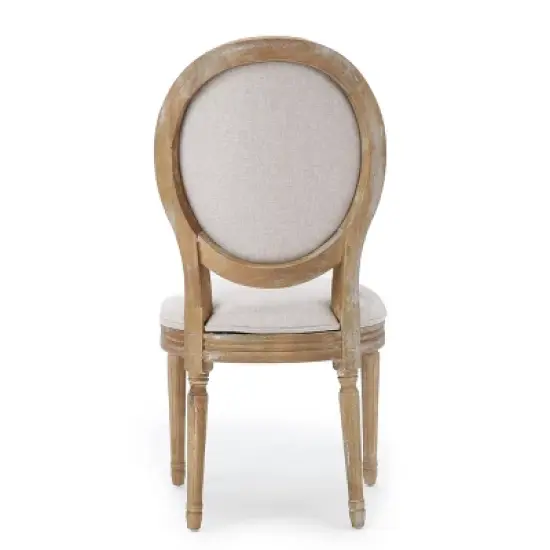 Set of 4 Phinnaeus French Country Fabric Dining Chairs Beige/Natural - Christopher Knight Home image {5}