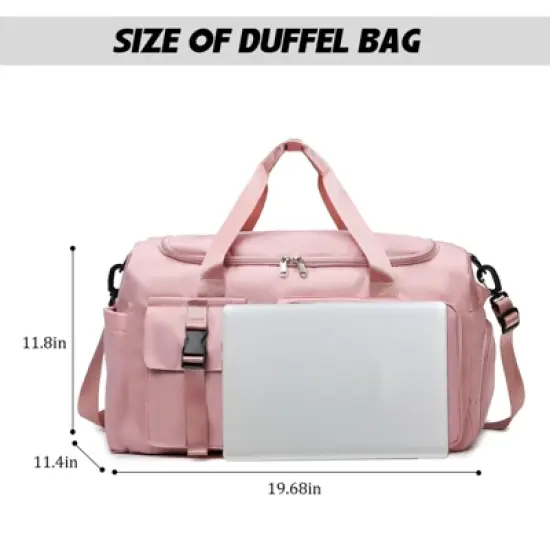Gym Duffle Bag for Women Men, Sports Backpack with Wet & Shoe Compartment image {8}