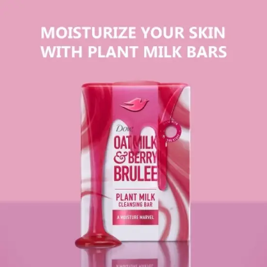 Dove Beauty Plant Based Bar Soap - Oat Milk & Berry - 5oz image {4}