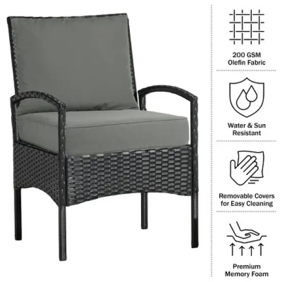 Deep Outdoor Cushion with Water and Sun Resistant Fabric image {3}