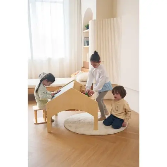 Ash - Wood Adjustable Learning Tent with Desk and Chair image {6}
