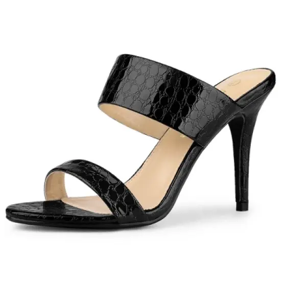 Allegra K Women's Open Toe Stiletto Heel Slide Sandals image {8}