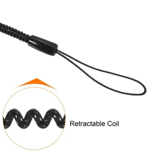 Unique Bargains Plastic Retractable Spring Coil Strap Badge Lanyards 8 Pcs image {3}