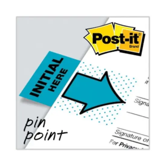 Post-it Flags Arrow Message 1" Page Flags, "Initial Here", Blue, 50 Flags Dispensers/2 Dispensers/Pack image {5}