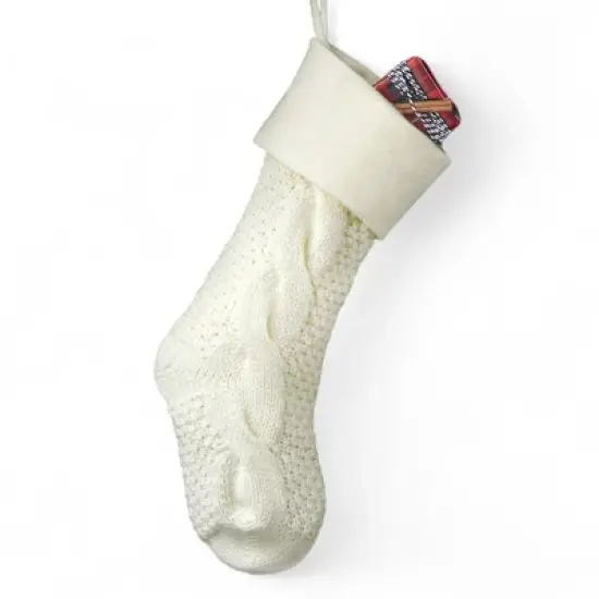 Personalization Mall Cozy Cable Knit Christmas Stocking image {4}