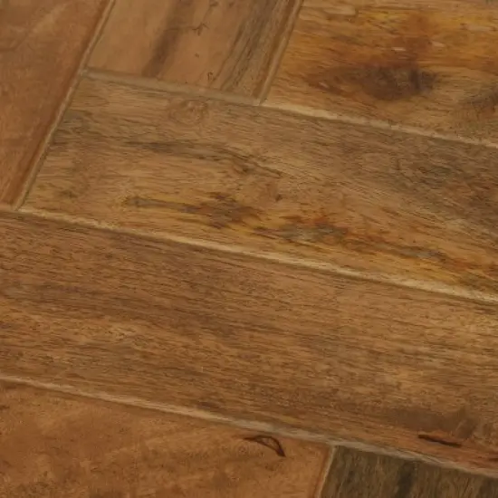 Villard Boho Handcrafted Mango Wood Parquet Side Table Natural Honey/Gray - Christopher Knight Home image {3}