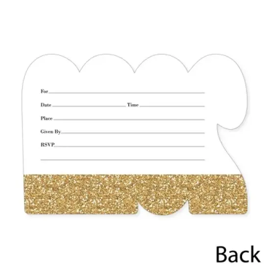Big Dot of Happiness Gold 2023 Graduation Party Invitations - Shaped Fill-In Invite Cards with Envelopes - Set of 12 image {3}
