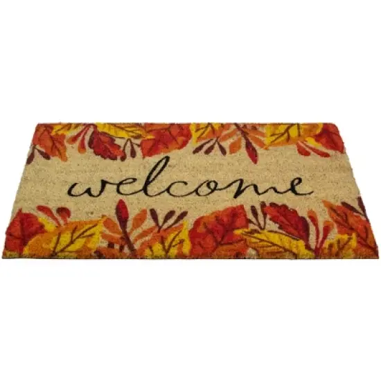 Northlight Leafy Fall Harvest Rectangular "Welcome" Doormat 18" x 30" image {2}