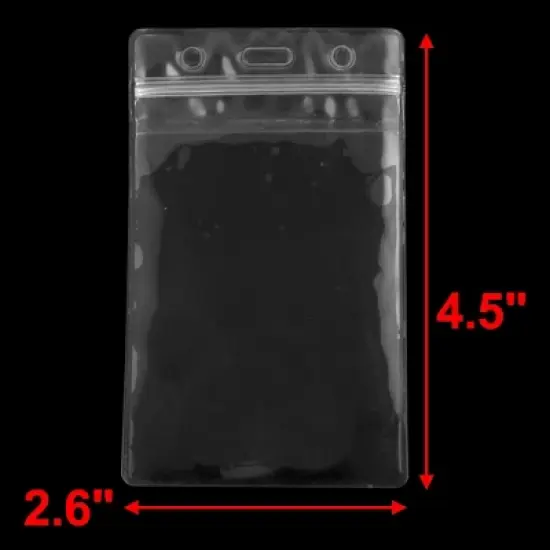 Unique Bargains 10 Pcs Transparent PVC Vertical ID Card Badge Holders image {1}