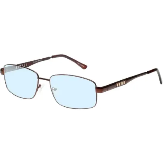 Enhance BIG&TALL EN3858 Men Blue Light Block Designer Eyeglasses Brown Gold 59mm +0.25 Custom Lens Non-Refundable image {2}