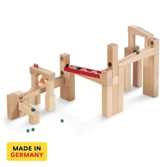 HABA Ball Track Large Basic Set - 42 Piece Wooden Marble Run for Beginner to Expert Architects(Made in Germany) image {11}