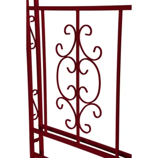 Evergreen Montebello Iron Garden Arbor, Americana Red- 53 x 84 x 23 Inches Fade and Weather Resistant Outdoor Decor image {4}