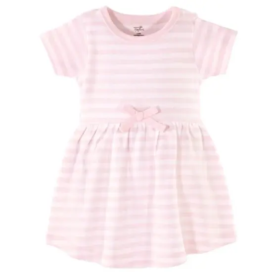 Touched by Nature Baby and Toddler Girl Organic Cotton Short-Sleeve Dresses 2pk, Tiny Flowers image {1}